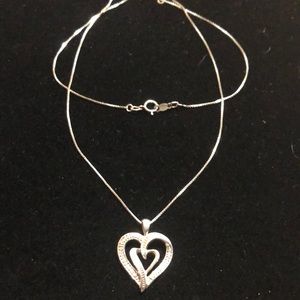 Sterling Heart Necklace On Chain